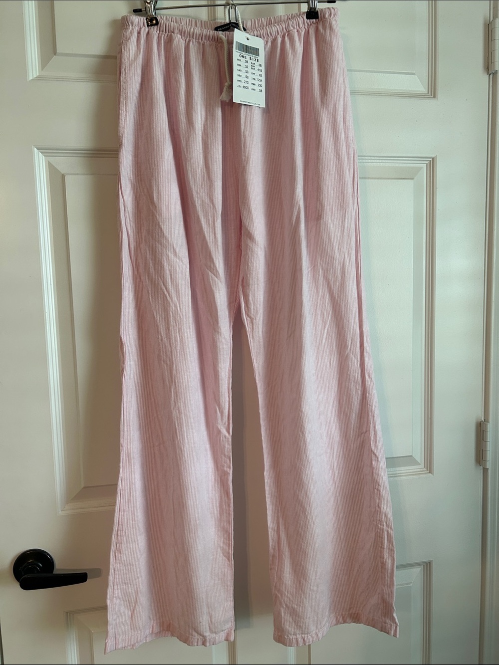 Brandy Melville NWT Pink & White Pajama Pants, One Size
